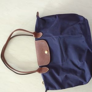 Longchamp Canvas Tote, Eggplant